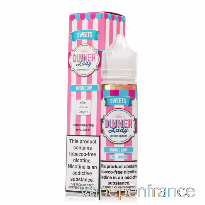 Bubblegum - E-liquide Vape Dîner Lady - 60 Ml 0 Mg Stylo Vape